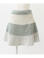 【Settimissimo】ネップツイード×スウェット切替スカート/グレー(006)