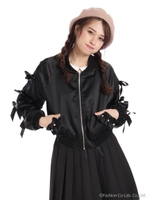 フリルポケットリボンスリーブブルゾン/A