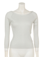 ラメ2WAYリブニット/ホワイト