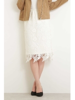 ランダムヘムレースタイトスカート/ホワイト(030)