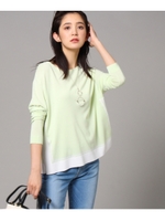 【洗える】レイヤードデザインニットプルオーバー/ホワイト(502)