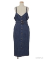 三つ編みストラップデニムジャンスカ/インディゴ