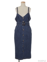 三つ編みストラップデニムジャンスカ/インディゴ