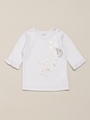 BABY ソフト天竺7分袖箔プリントTシャツ/ライトグレ-
