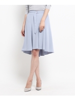 [L]ダブクロスフレアスカート/ライトブルー(091)