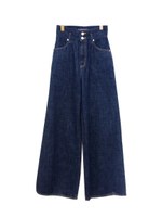 highwaist denim widepants/navy