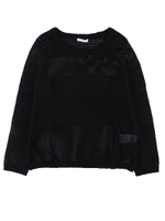 ・・スカシ編みニットプルオーバー/ブラック