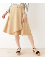 【WEB限定サイズ(SS・LL)あり】巻き風フレアースカート/ベージュ(052)