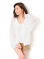 【先行予約】ドロップショルダーパフカーデ/WHITE