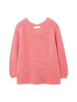 ◆大きいサイズ◆ホールガーメントＶネックニット/レッド(100)