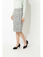 カラミチェックスカート/グレー×オフ1(021)