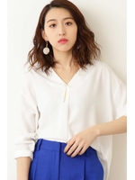 [洗える]ガルーダツイルブラウス/ベージュ(040)