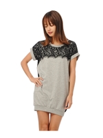 サイドライン配色ワンピース/GRAY