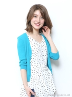 シンプルカラーカーディガン/ターコイズ