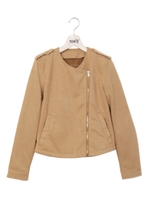 スエードポンチライダースジャケット/ベージュ