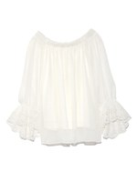 スカラップスリープチュニック/WHT