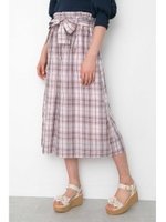 スプリングプレイドワイドパンツ/ピンクチェック1(091)