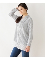 ピンタックはしごレースシャツ/ホワイト系(302)