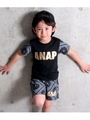 【ANAP KIDS】ペイズリー柄Tシャツ+ハーフパンツSET-UP/ブラック(027)