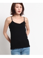 レースパイピングキャミソール/ブラック(019)