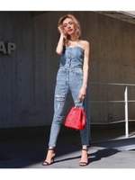 【ANAP】3WAYデニムベアオールインワン/ブラック(027)