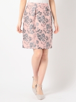 花柄ジャガードタイトスカート/ピンク系
