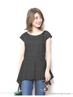 刺繍イレヘムブラウス/ブラック