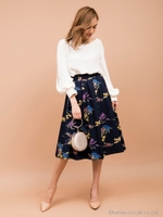 MIXブーケフラワースカート/ネイビー