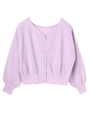 ・2wayパール釦ニットカーディガン/ラベンダー