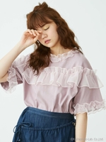 いそざいフリルTシャツ/PNK