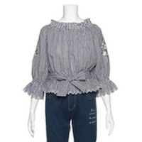 お花刺しゅう入りキャンディースリーブブラウス