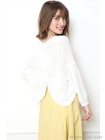 バックねじりカーディガン/ホワイト