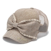 リボンナチュラルメッシュキャップ