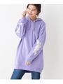 裏毛モチーフレース付きパーカーチュニック/ロイヤルパープル(082)