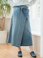 １０ｏｚ×７ｏｚ　ＤＥＮＩＭ刺繍ベルト付きラップスカート/ブリーチ