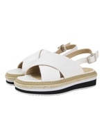 コンビネーション厚底クロスサンダル/ホワイト