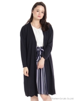 ヘム刺しゅうカットロングカーディガン/コン