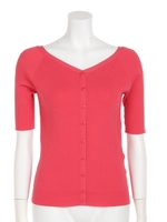 前後2wayリブニット/レッド