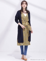 コットン総針ニットガウン/ネイビー