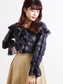 WEGO/ラッフルVネックブラウス