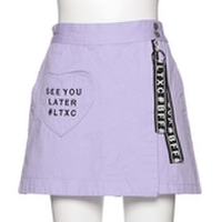 刺しゅう入りハートポケット台形ツイルスカパン