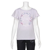 袖フレアレースシェルモチーフTシャツ