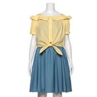 【30%OFF】ギンガムチェックブラウス×フレアキャミワンピースセット