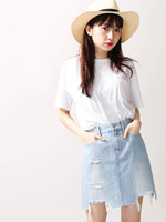 WEGO/デニムリメイクミニスカート