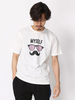 WEGO/マスタッシュモチーフプリントTシャツ