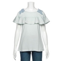 【30%OFF】フリル＆リボンつきTシャツ