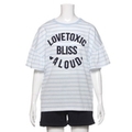 ロゴボーダーTシャツ×無地ショートパンツルームウエアセット