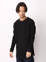 WEGO/【WEB限定プライス】ワッフルラウンドロングTシャツ