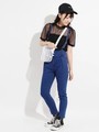 WEGO/サスペンダー付きテーパードデニムパンツ