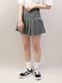 DING/チェック柄プリーツミニスカパン